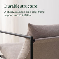 Thumbnail for ZINUS Aidan Sling Accent Chair / Metal Framed Armchair with Shredded Foam Cushioning, Oatmeal