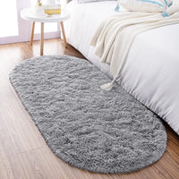 Thumbnail for Noahas Ultra Soft Fluffy Bedroom Rugs,Shaggy Grey Area Rugs for Bedroom,Oval Throw Rugs, Kids Room Small Carpet,Living Room Runner Rug Non Slip Modern Home Decor 2.6' X 5.3'