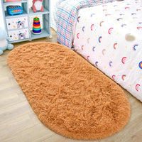 Thumbnail for Noahas Ultra Soft Fluffy Bedroom Rugs,Shaggy Grey Area Rugs for Bedroom,Oval Throw Rugs, Kids Room Small Carpet,Living Room Runner Rug Non Slip Modern Home Decor 2.6' X 5.3'