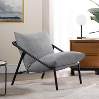Thumbnail for ZINUS Aidan Sling Accent Chair / Metal Framed Armchair with Shredded Foam Cushioning, Oatmeal