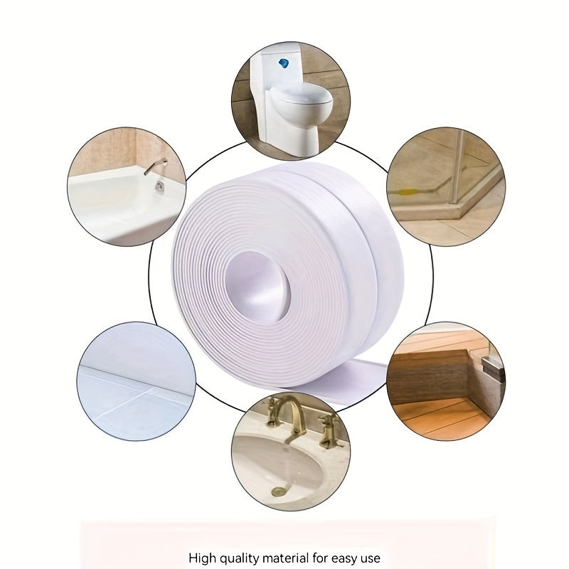 1roll Waterproof Mildew-proof Toilet Caulk Strip, Self-Adhesive Sealing Tape For Kitchen Bathroom, Bathroom Waterproof Tape To Avoid Wet, Kitchen Sink Beautiful Seam Stickers For Workshops