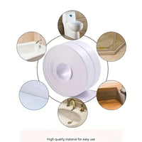 Thumbnail for 1roll Waterproof Mildew-proof Toilet Caulk Strip, Self-Adhesive Sealing Tape For Kitchen Bathroom, Bathroom Waterproof Tape To Avoid Wet, Kitchen Sink Beautiful Seam Stickers For Workshops