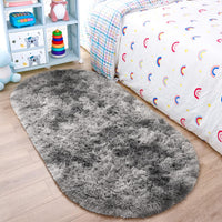 Thumbnail for Noahas Ultra Soft Fluffy Bedroom Rugs,Shaggy Grey Area Rugs for Bedroom,Oval Throw Rugs, Kids Room Small Carpet,Living Room Runner Rug Non Slip Modern Home Decor 2.6' X 5.3'
