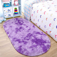 Thumbnail for Noahas Ultra Soft Fluffy Bedroom Rugs,Shaggy Grey Area Rugs for Bedroom,Oval Throw Rugs, Kids Room Small Carpet,Living Room Runner Rug Non Slip Modern Home Decor 2.6' X 5.3'