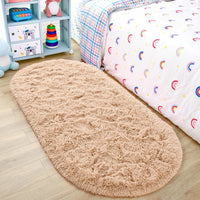 Thumbnail for Noahas Ultra Soft Fluffy Bedroom Rugs,Shaggy Grey Area Rugs for Bedroom,Oval Throw Rugs, Kids Room Small Carpet,Living Room Runner Rug Non Slip Modern Home Decor 2.6' X 5.3'