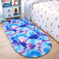 Thumbnail for Noahas Ultra Soft Fluffy Bedroom Rugs,Shaggy Grey Area Rugs for Bedroom,Oval Throw Rugs, Kids Room Small Carpet,Living Room Runner Rug Non Slip Modern Home Decor 2.6' X 5.3'