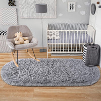 Thumbnail for Noahas Ultra Soft Fluffy Bedroom Rugs,Shaggy Grey Area Rugs for Bedroom,Oval Throw Rugs, Kids Room Small Carpet,Living Room Runner Rug Non Slip Modern Home Decor 2.6' X 5.3'