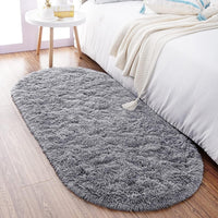 Thumbnail for Noahas Ultra Soft Fluffy Bedroom Rugs,Shaggy Grey Area Rugs for Bedroom,Oval Throw Rugs, Kids Room Small Carpet,Living Room Runner Rug Non Slip Modern Home Decor 2.6' X 5.3'