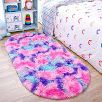 Thumbnail for Noahas Ultra Soft Fluffy Bedroom Rugs,Shaggy Grey Area Rugs for Bedroom,Oval Throw Rugs, Kids Room Small Carpet,Living Room Runner Rug Non Slip Modern Home Decor 2.6' X 5.3'