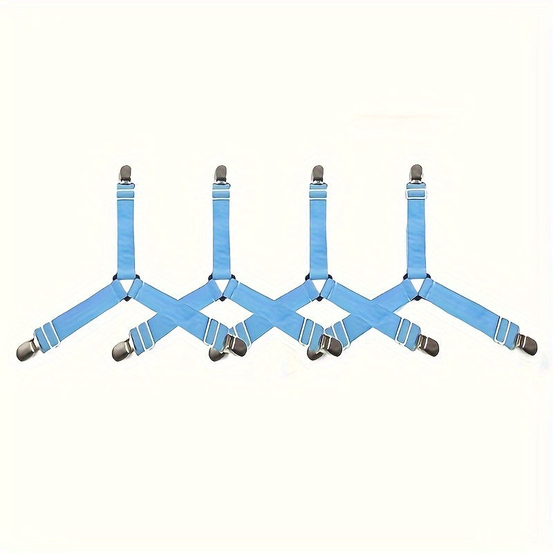 4pcs Triangle Bed Sheet Fixers - Versatile and Adaptable, Easy-to-Adjust, Stretchy and Flexible, Prevents Sheet Slippage, Grip-Tight Security - Ideal for Home and Bedroom, Perfect for Sofa and Bed, Also Suitable for Table and Desk