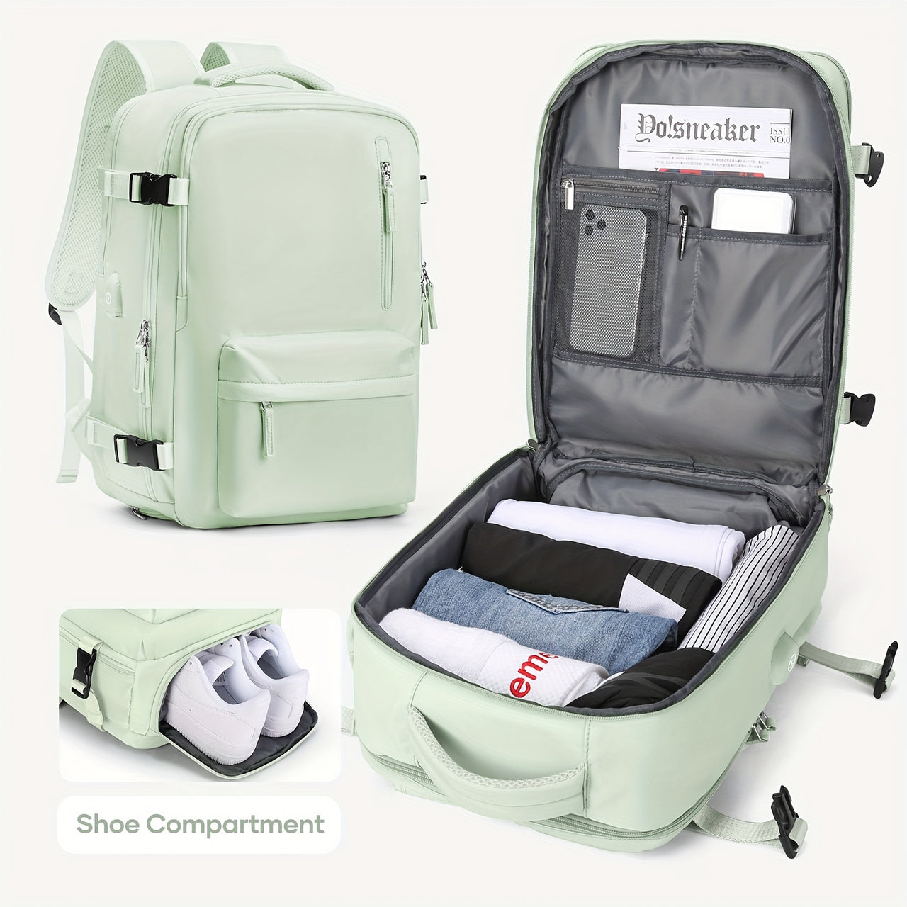 Coofay Venture Backpack - Water-Resistant Nylon Hiking Rucksack for Men and Women - Ideal for Outdoor Sports, Casual Daypack, Travel Essentials, and Going Out Adventures