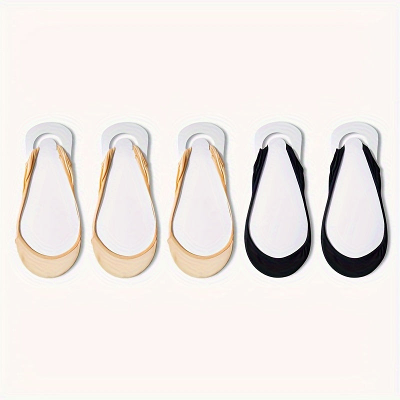 5 Pairs | Womens Ultra-Invisible Boat Socks - Cushioned High Heel Support, Anti-Slip Silicone Grip, Stay-Up Short Tube - Luxuriously Soft & Breathable for Spring/Summer
