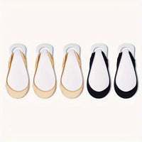 Thumbnail for 5 Pairs | Womens Ultra-Invisible Boat Socks - Cushioned High Heel Support, Anti-Slip Silicone Grip, Stay-Up Short Tube - Luxuriously Soft & Breathable for Spring/Summer