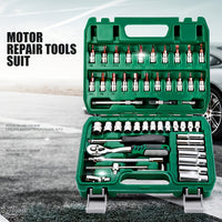 Thumbnail for 46-Piece Pro-Quality Socket Wrench Set - 1/4 Drive with Metric & Imperial Bit Socket, Extension Bar for Auto and Home Use, Durable & Versatile, Complete with Storage Case