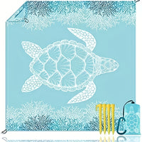 Thumbnail for 1pc Oversized Waterproof Beach Blanket for Travel, Camping, Hiking, and Picnic - Lightweight and Sandproof