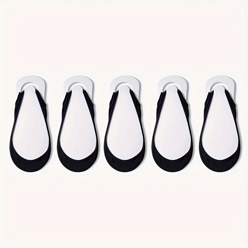 5 Pairs | Womens Ultra-Invisible Boat Socks - Cushioned High Heel Support, Anti-Slip Silicone Grip, Stay-Up Short Tube - Luxuriously Soft & Breathable for Spring/Summer