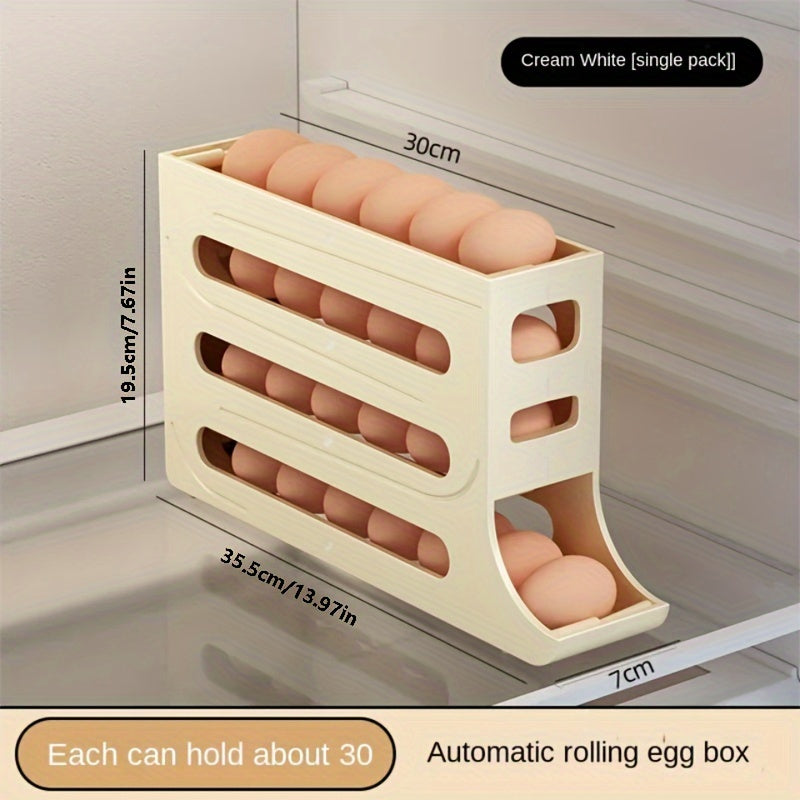 Refrigerator Egg Storage Box, Automatic Egg Rolling Rack, Large Capacity Refrigerator Special Egg Holder Storage Box, ABS Material