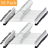 Thumbnail for Pants Hangers with Clips 20 Pack, Adjustable Skirt Hangers for Women Metal Pants Hangers for Jeans