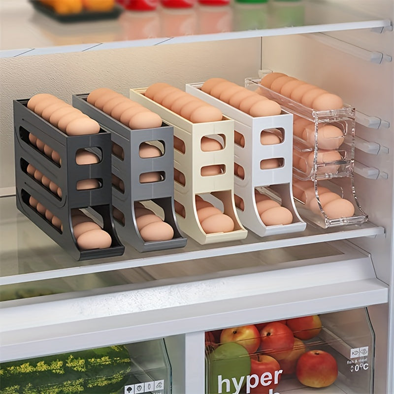 Refrigerator Egg Storage Box, Automatic Egg Rolling Rack, Large Capacity Refrigerator Special Egg Holder Storage Box, ABS Material