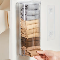 Thumbnail for 1pc Versatile Slide-Out Storage Organizer with Cover – Wall-Mountable for Underwear & Socks, Space-Saver for Bathroom, Bedroom & Dorm