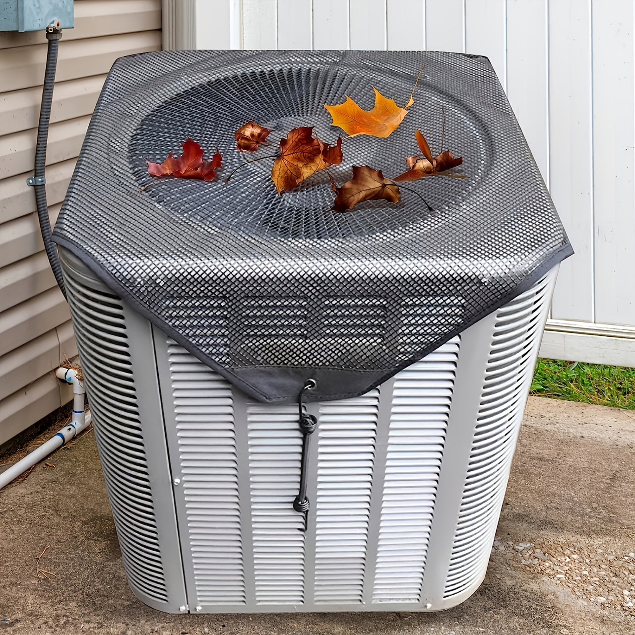 1pc Premium Outdoor Air Conditioner Cover - All-Weather Water Resistant, Windproof Protection, Dust & Cold Air Defender, Enhanced PVC Mesh Ventilation System