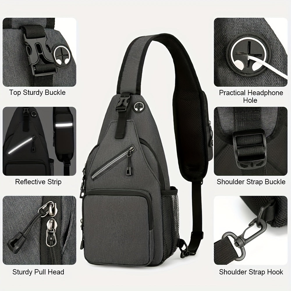 1pc Unisex Waterproof Single Shoulder Bag - Durable & Spacious for Outdoor Adventures & Work - Versatile Cross Body Design