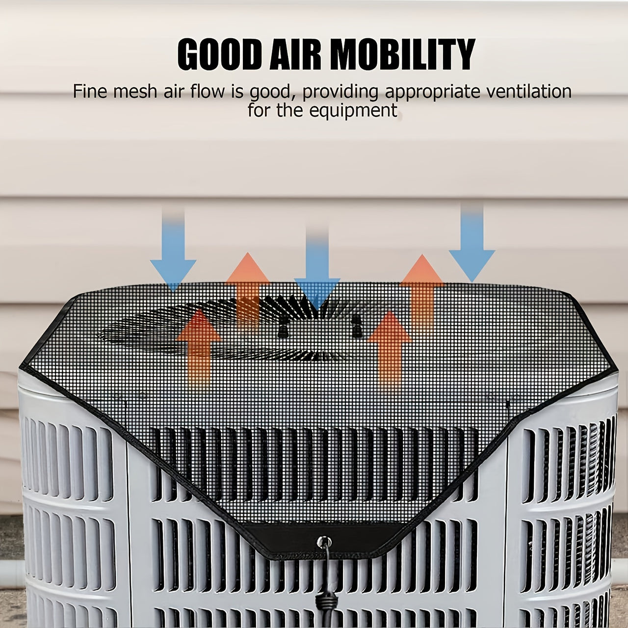 1pc Premium Outdoor Air Conditioner Cover - All-Weather Water Resistant, Windproof Protection, Dust & Cold Air Defender, Enhanced PVC Mesh Ventilation System