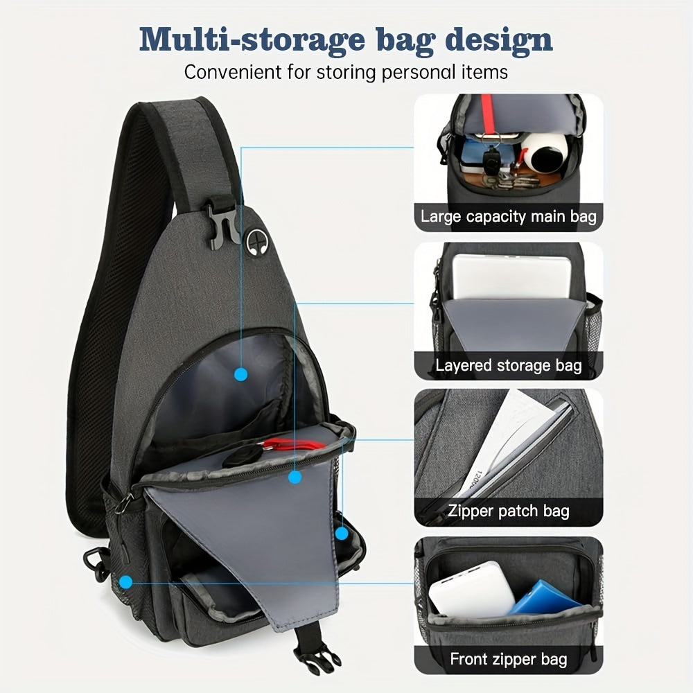 1pc Unisex Waterproof Single Shoulder Bag - Durable & Spacious for Outdoor Adventures & Work - Versatile Cross Body Design