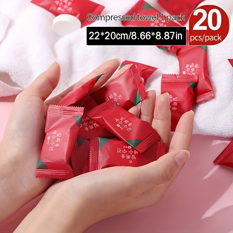 20pcs XL & Durable Travel Towels - Super Absorbent, Quick-Drying, Portable & Compressed - Perfect for Outdoor Adventures, Camping, Hiking & Backpacking - Face & Body Cleaning Kit