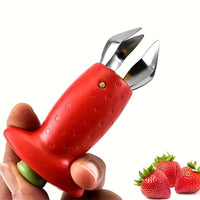 Thumbnail for 4-Piece Stainless Steel Strawberry Huller Set - Easy, Ergonomic Stem Remover Tool for Kitchen Efficiency & Culinary Excellence