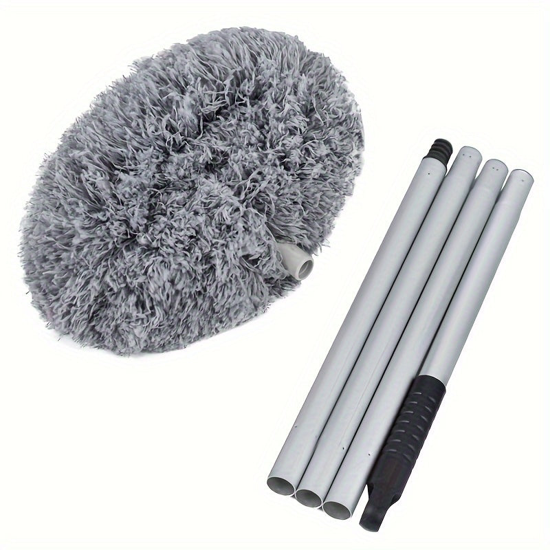 1pc Extendable Ceiling Fan Duster with Microfiber Brush - Reaches High Ceilings, Removable and Washable, Ideal for Cleaning Fans, Furniture, Cars, and More - Perfect Cleaning Tool for Bathroom, Bedroom, Kitchen, Living Room, and The Wall
