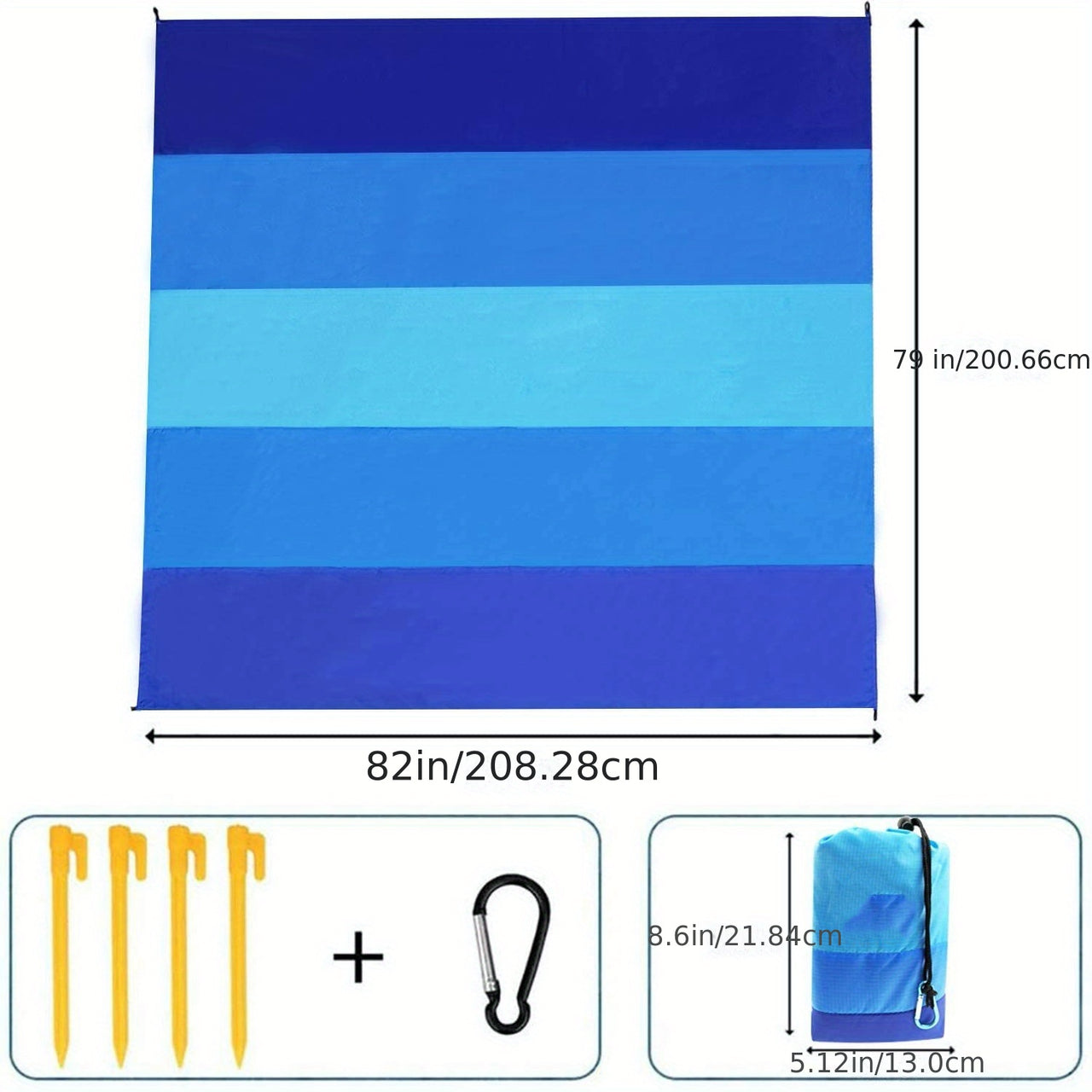 1pc Oversized Waterproof Beach Blanket for Travel, Camping, Hiking, and Picnic - Lightweight and Sandproof